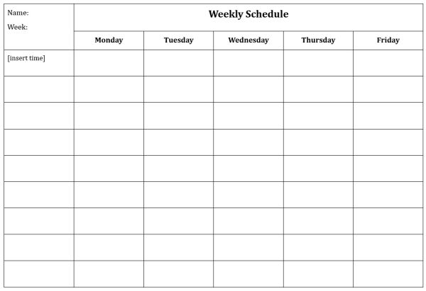 CME Customizable Weekly Schedule